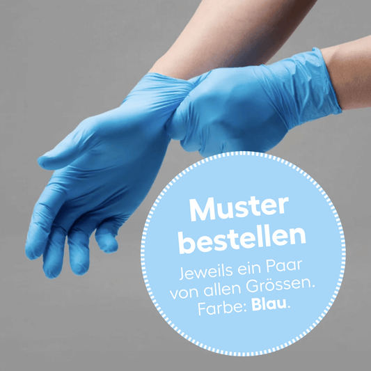 MUSTER Nitril Handschuhe Blau, (S, M, L, XL)