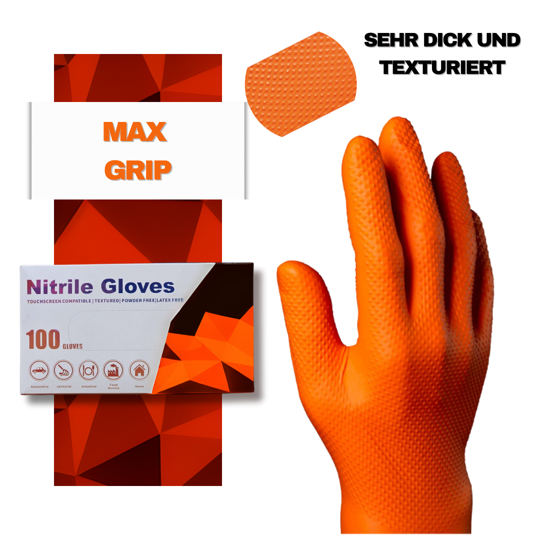 Max Grip, Orange, 100 Stück (S)