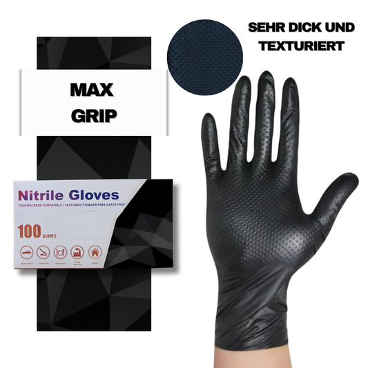 Max Grip, Schwarz, 100 Stück (S)